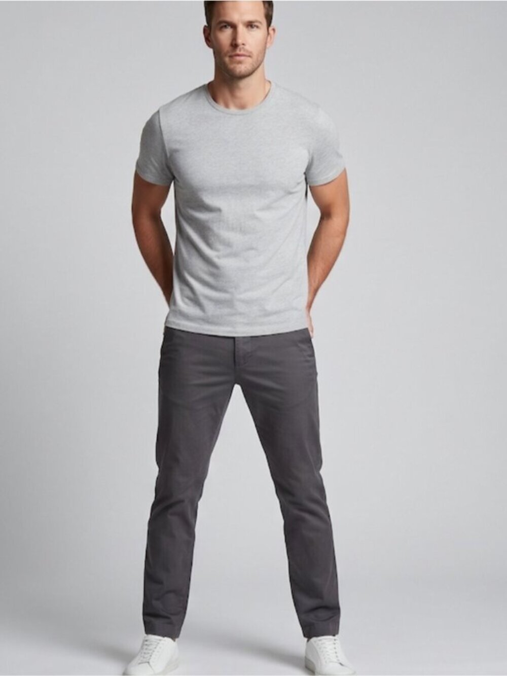 Banana Republic Fulton Fit Skinny Chino | Dark Grey Flat Front Casual Dress Pant